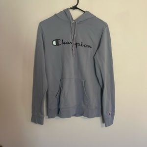 Champion mens small light blue hoodie